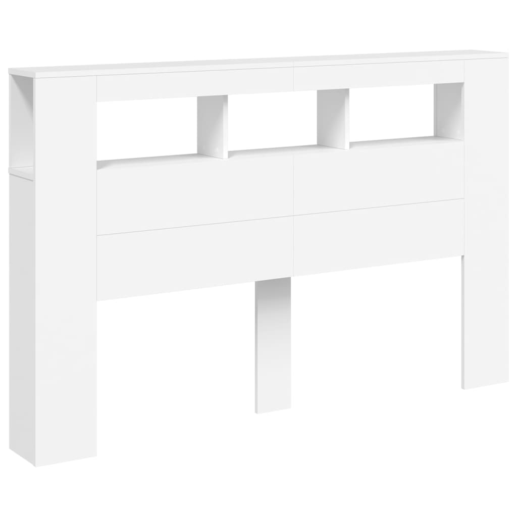 LED uzglavlje bijelo 160 x 18,5 x 103,5 cm konstruirano drvo