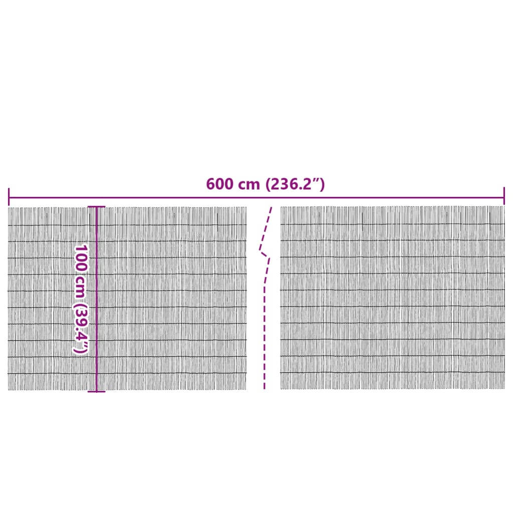 Vrtna ograda 600x100 cm od trske