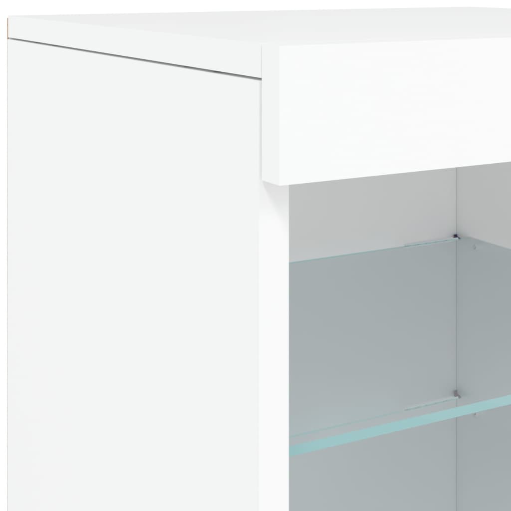 Komoda s LED svjetlima bijela 162 x 37 x 67 cm