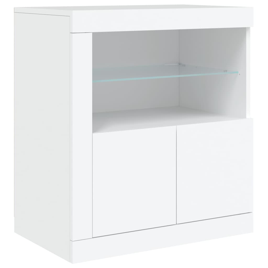 Komoda s LED svjetlima bijela 162 x 37 x 67 cm