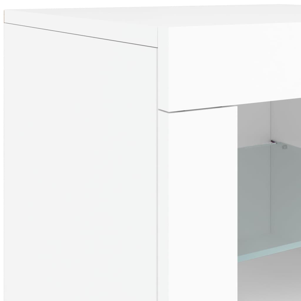 Komoda s LED svjetlima bijela 162 x 37 x 67 cm