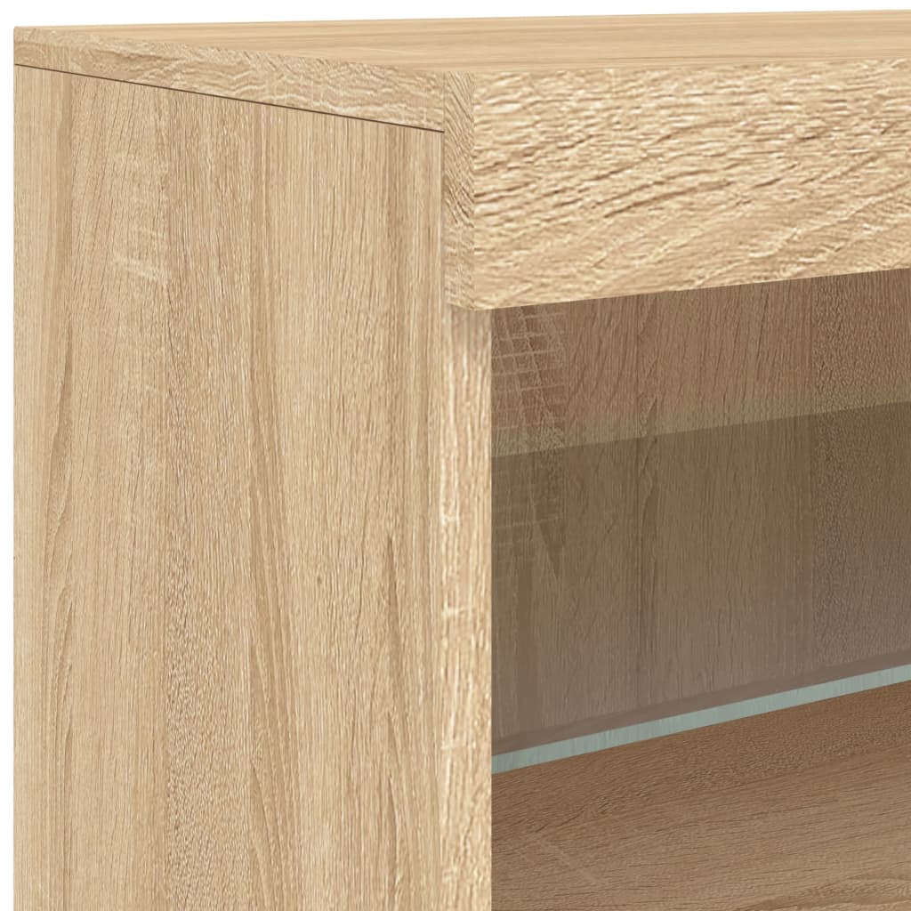Komoda s LED svjetlima boja hrasta sonome 142,5x37x67 cm