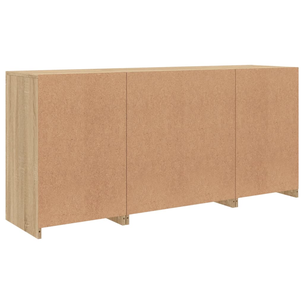 Komoda s LED svjetlima boja hrasta sonome 142,5x37x67 cm