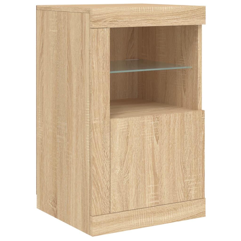 Komoda s LED svjetlima boja hrasta sonome 142,5x37x67 cm