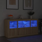 Komoda s LED svjetlima boja hrasta sonome 142,5x37x67 cm
