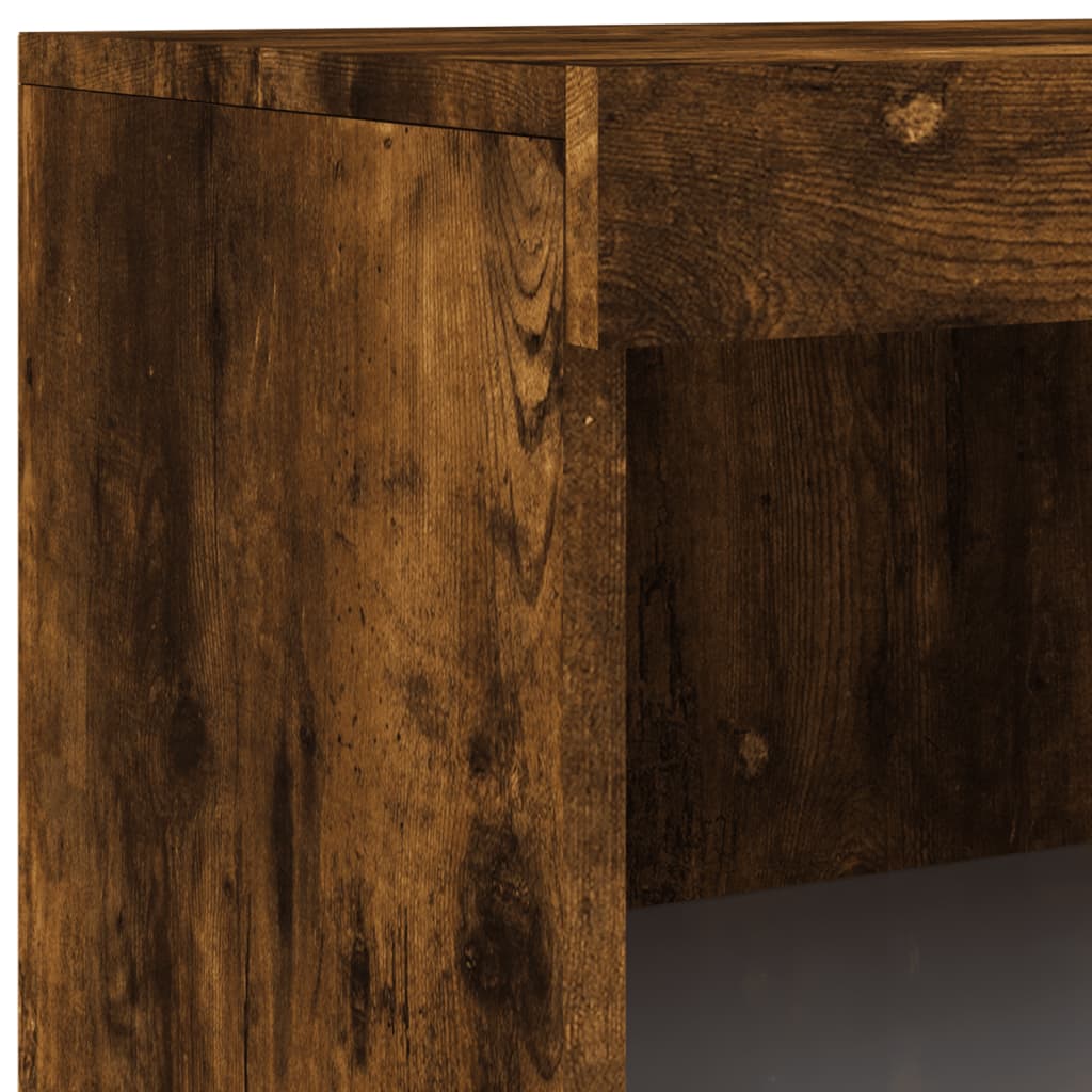Komoda s LED svjetlima boja dimljenog hrasta 181,5x37x100 cm Smeđa