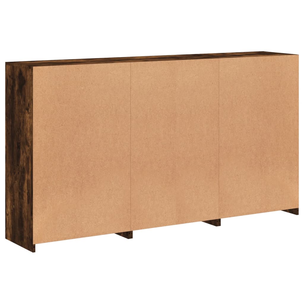 Komoda s LED svjetlima boja dimljenog hrasta 181,5x37x100 cm Smeđa