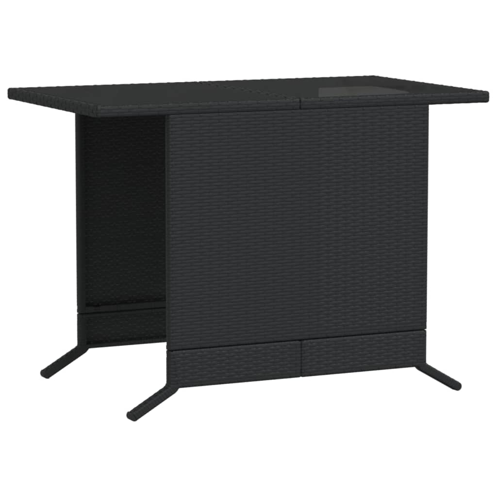 3-dijelni bistro set s jastucima crni od poliratana Crna