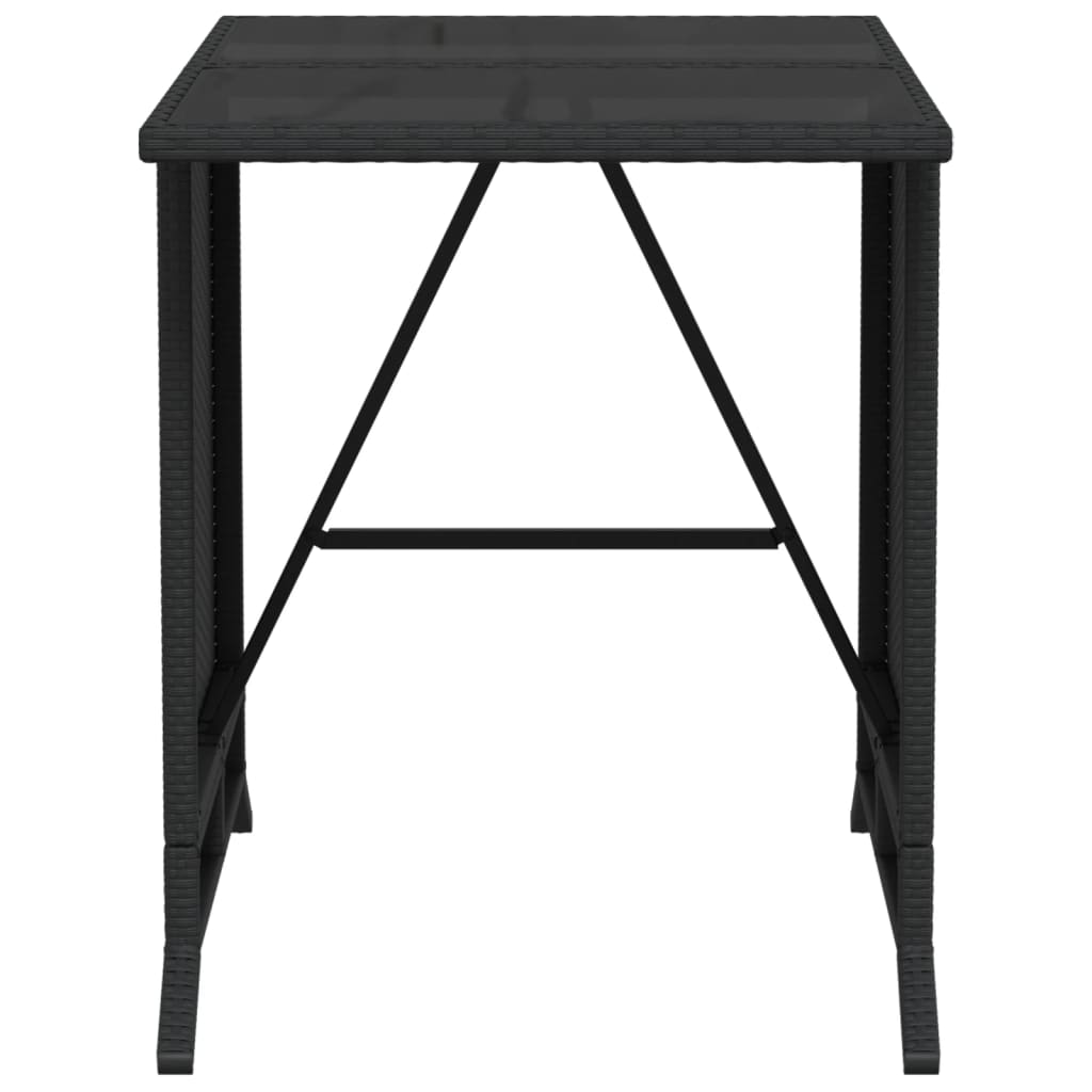 3-dijelni bistro set s jastucima crni od poliratana Crna