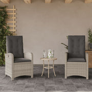 Vrtni naslonjači s jastucima 2 kom svjetlosivi od poliratana Siva