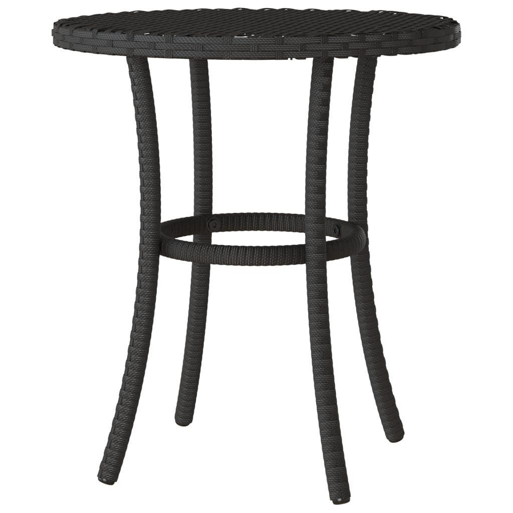 3-dijelni bistro set s jastucima crni od poliratana Crna