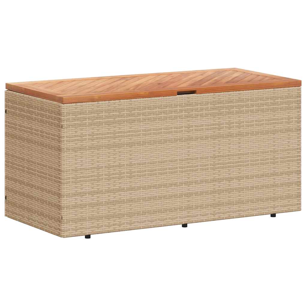 Vrtna kutija za pohranu bež 110x50x54 cm poliratan drvo bagrema