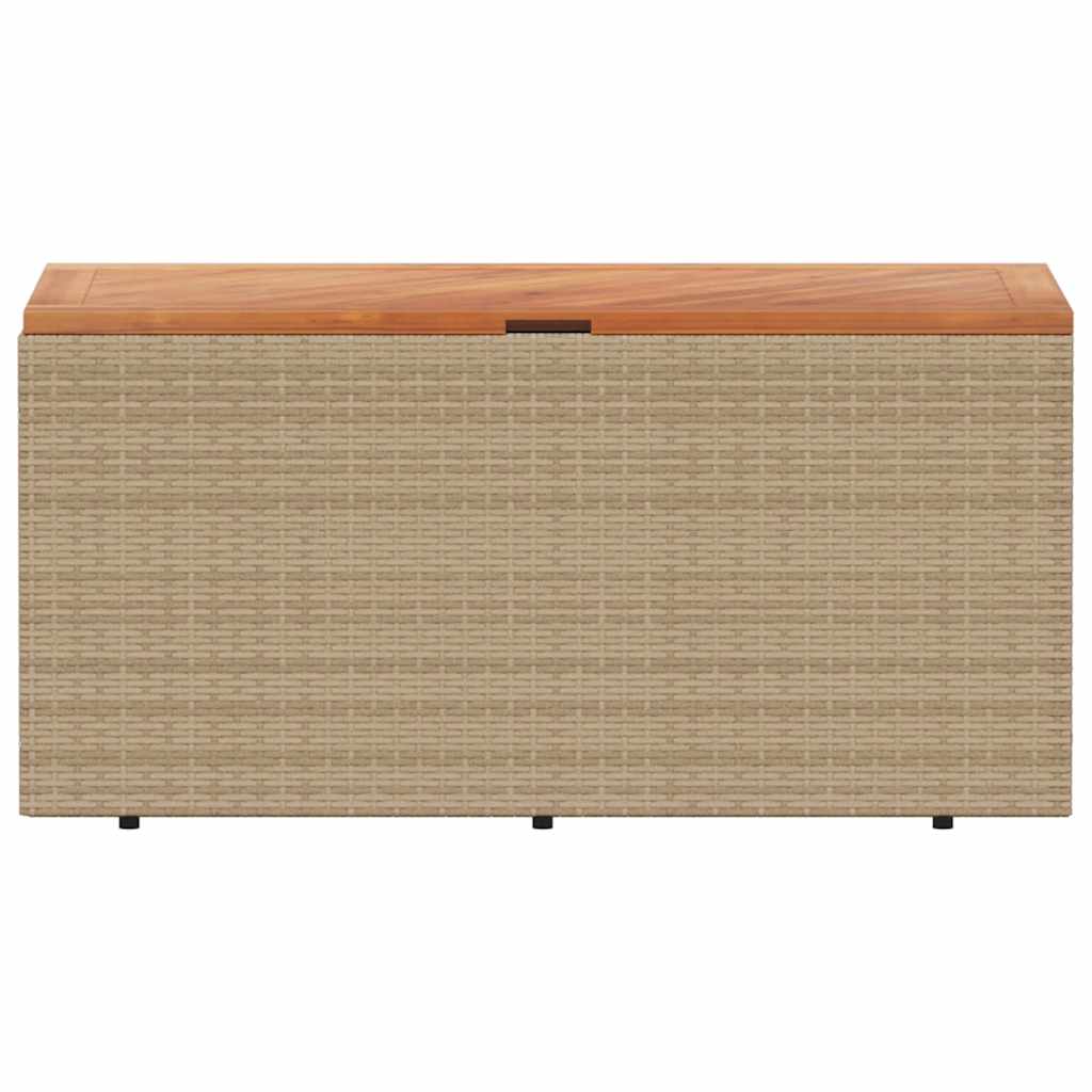 Vrtna kutija za pohranu bež 110x50x54 cm poliratan drvo bagrema