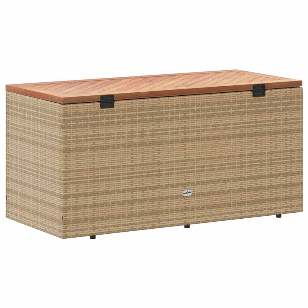 Vrtna kutija za pohranu bež 110x50x54 cm poliratan drvo bagrema