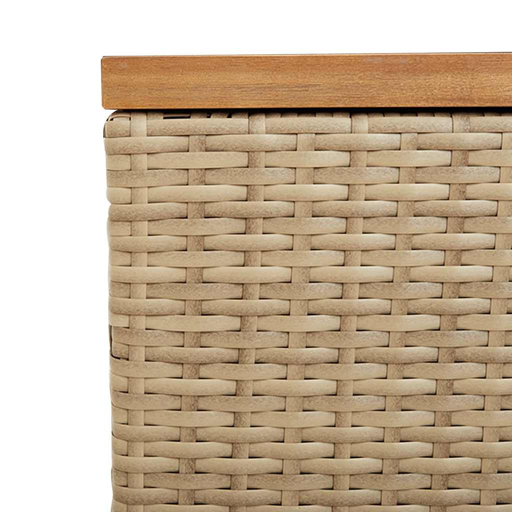 Vrtna kutija za pohranu bež 110x50x54 cm poliratan drvo bagrema