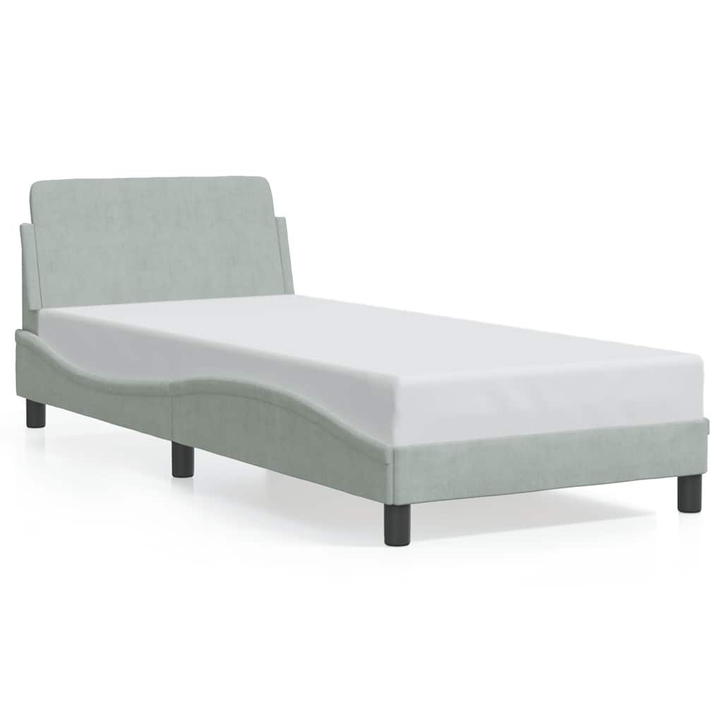 Okvir za krevet Dover svijetlosivi 90x190 cm baršun