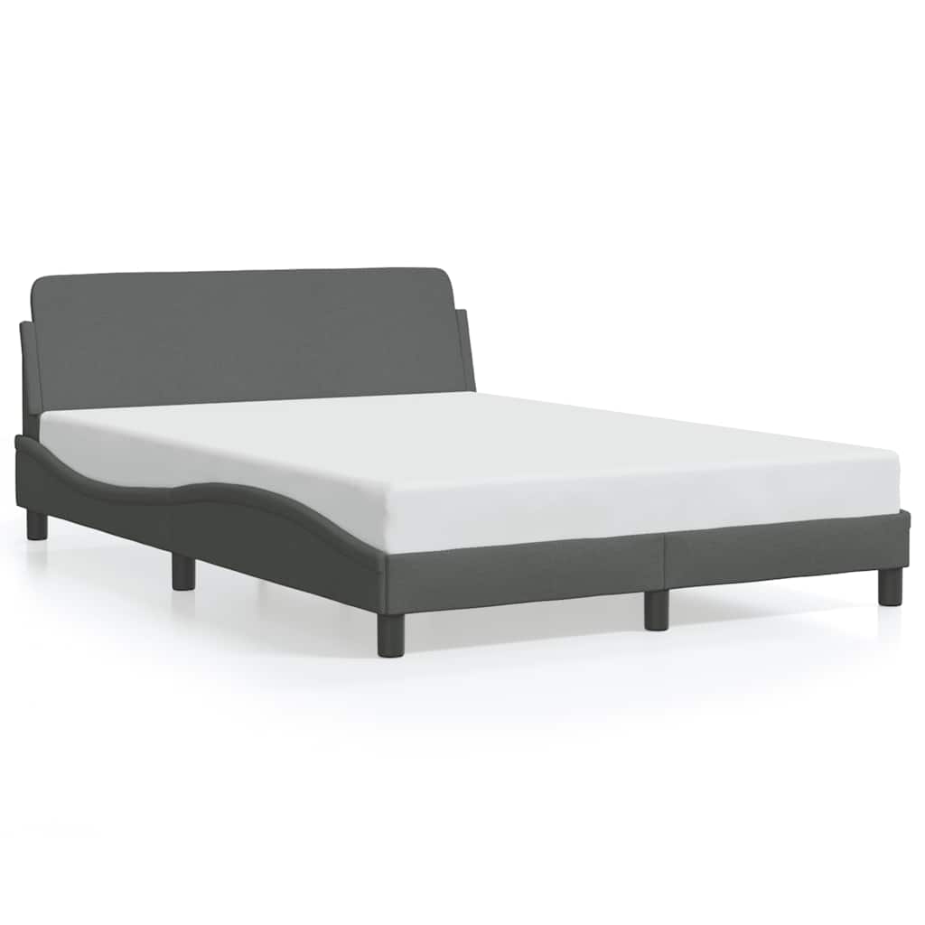 Okvir za krevet Dover tamno sivi 135x190 cm tkanina