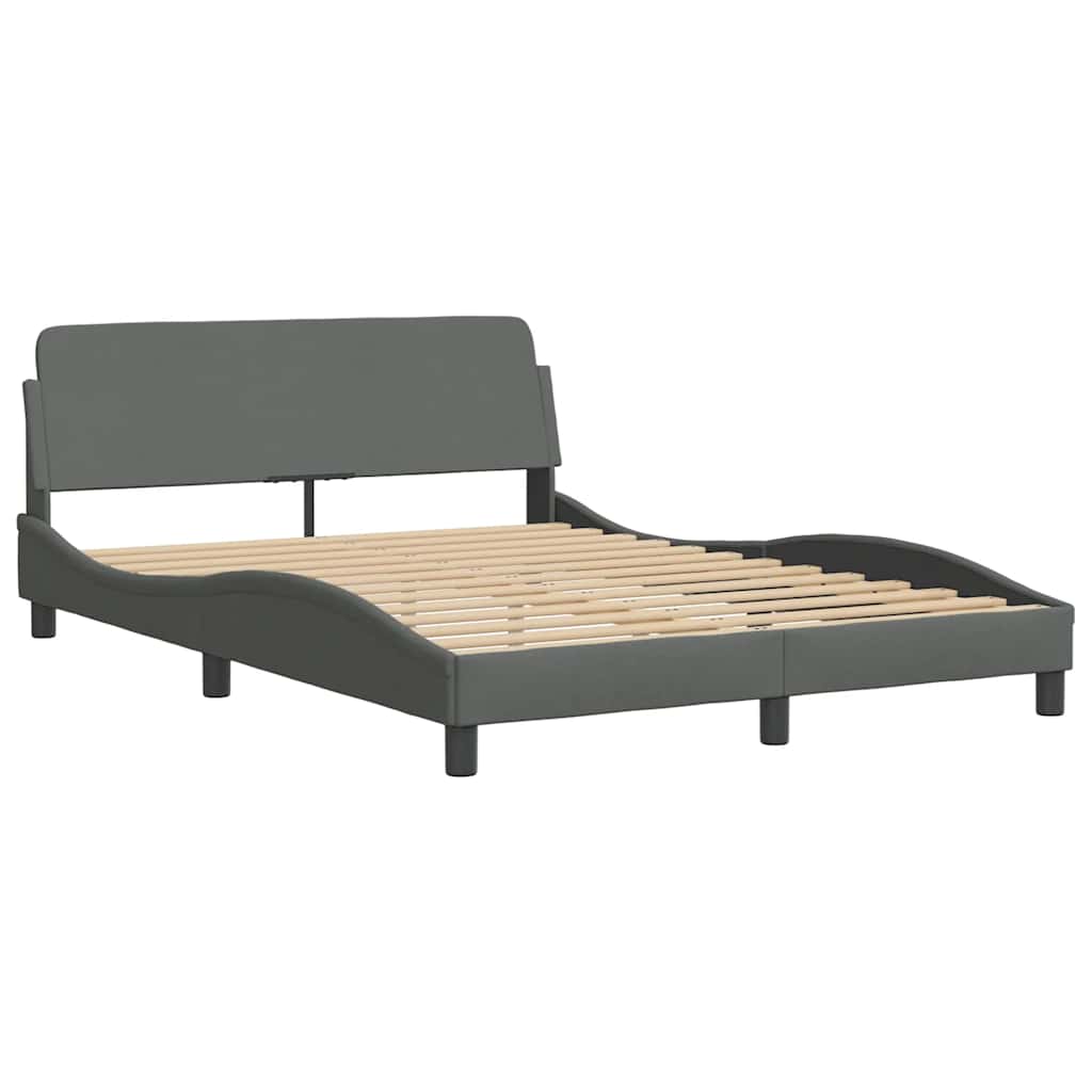 Okvir za krevet Dover tamno sivi 135x190 cm tkanina