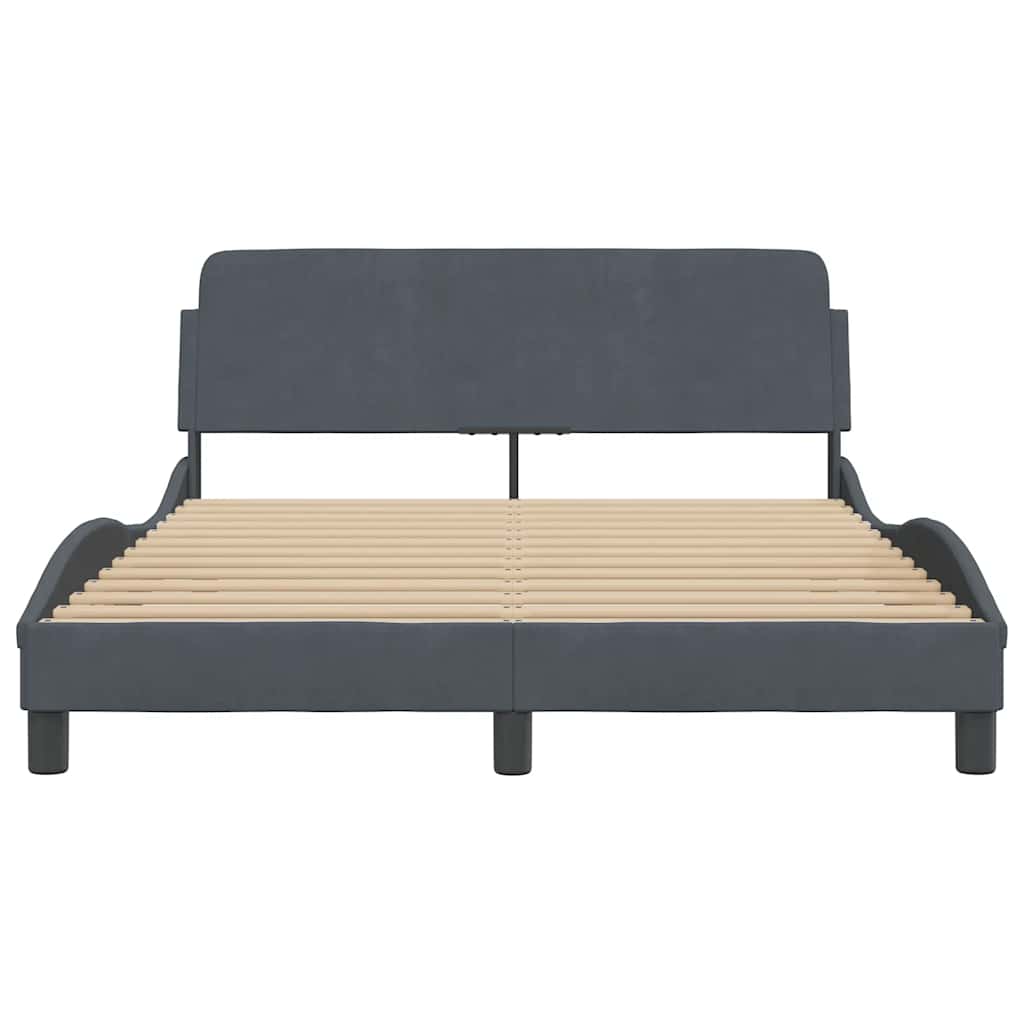 Okvir za krevet Dover tamno sivi 135x190 cm baršun