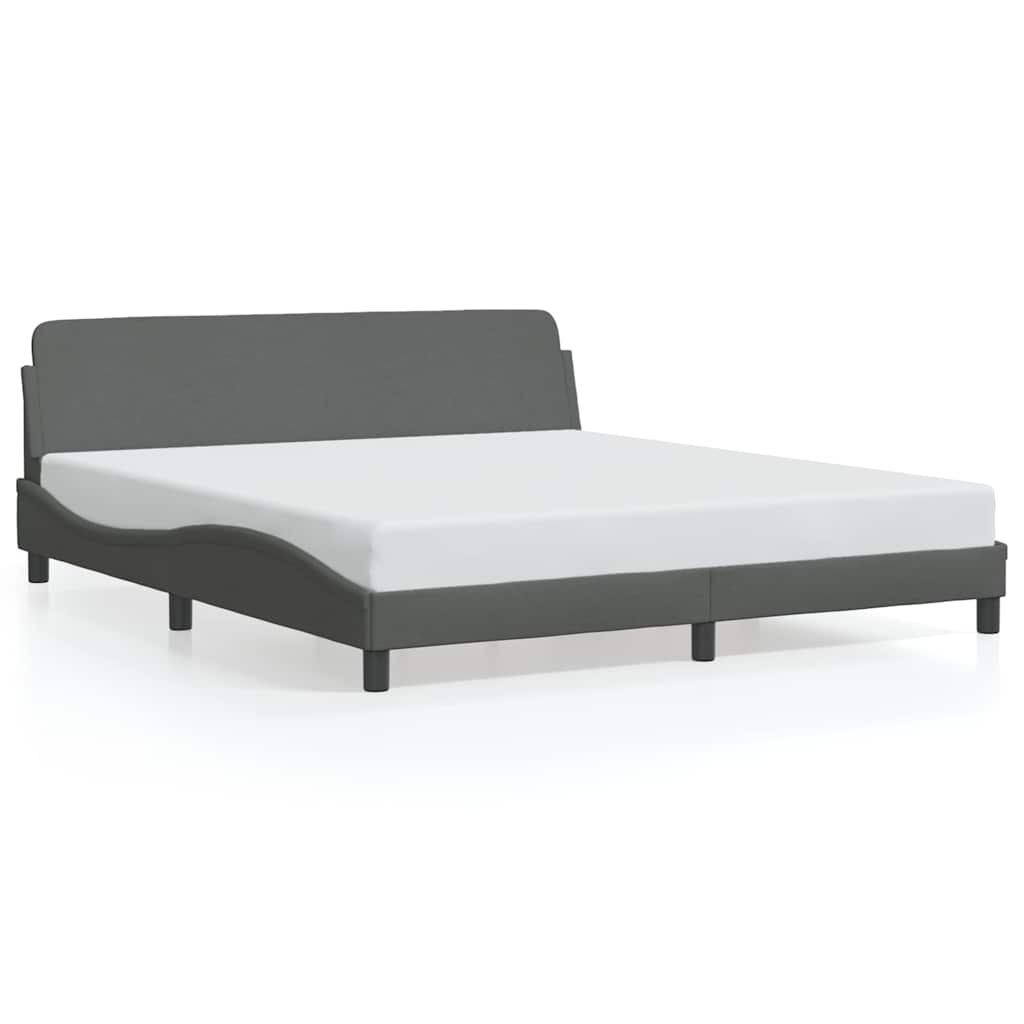 Okvir za krevet Dover tamno sivi 180x200 cm tkanina