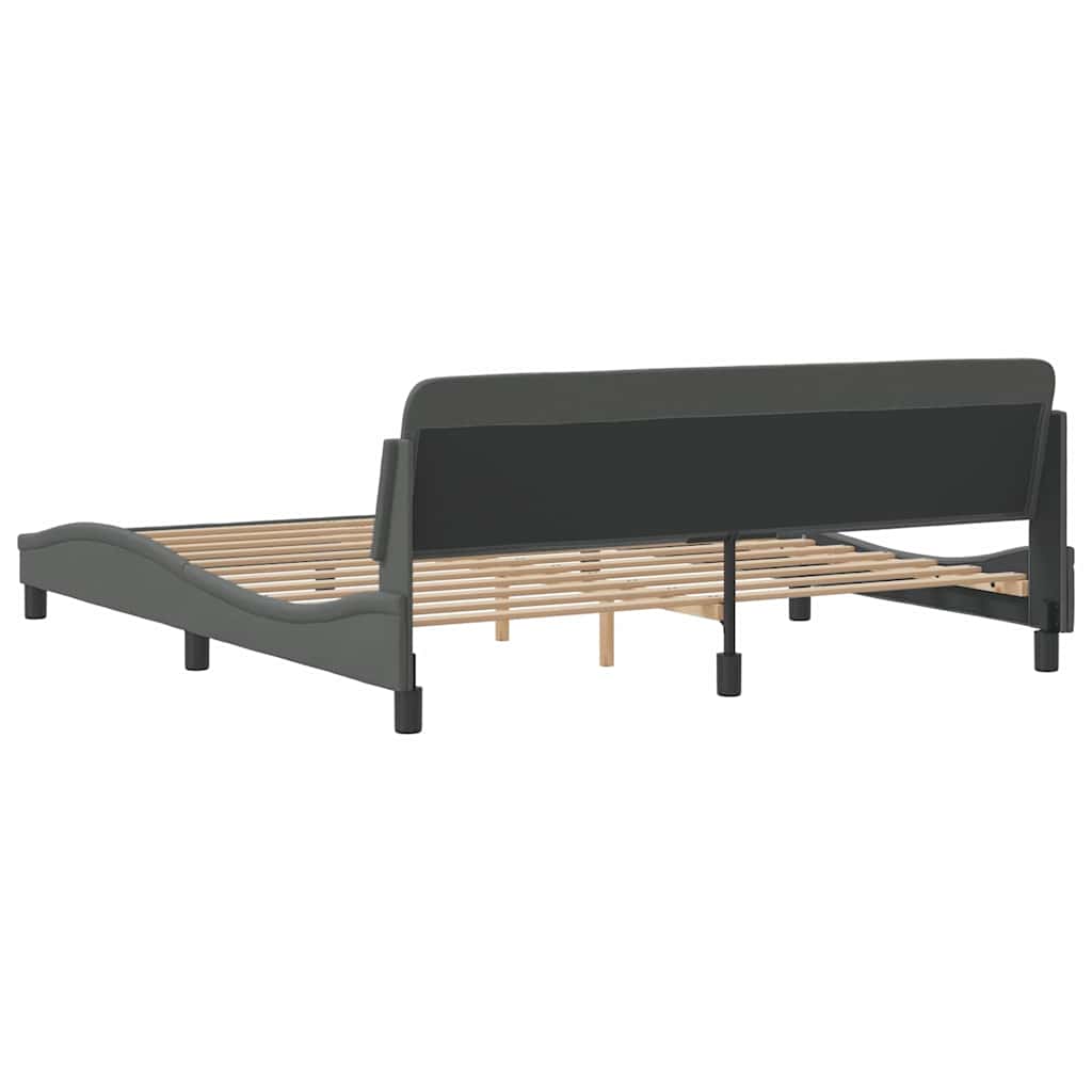 Okvir za krevet Dover tamno sivi 180x200 cm tkanina
