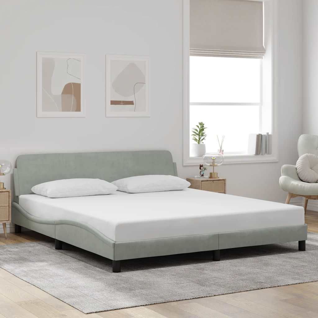 Okvir za krevet Dover svijetlosivi 180x200 cm baršun
