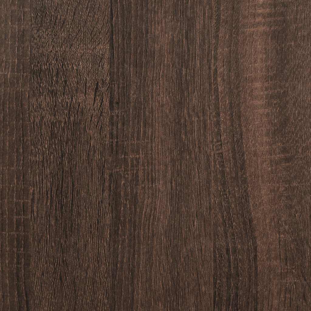 Okvir za krevet s uzglavljem i LED svjetlima boja smeđeg hrasta Smeđa 90 x 200 cm