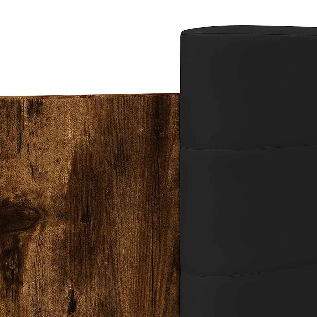 Okvir za krevet s uzglavljem i LED svjetlima boja hrasta Smeđa 75 x 190 cm