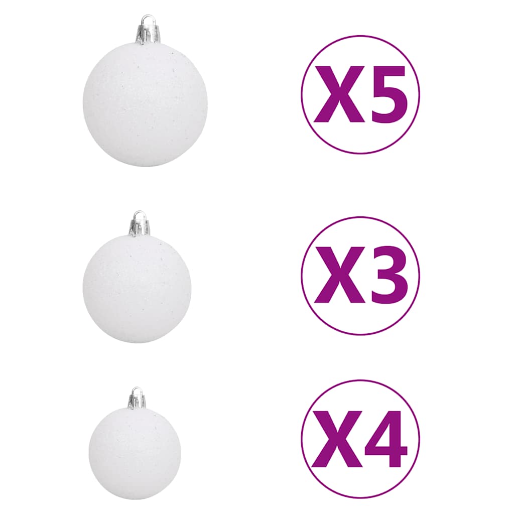 Umjetno božićno drvce 150 LED s kuglicama i snijegom 120 cm