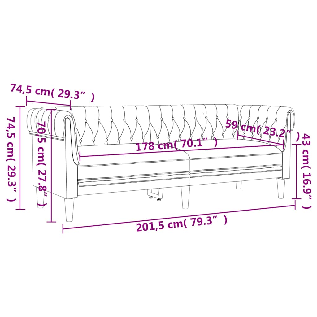 3-dijelni set sofa tamnozeleni od tkanine