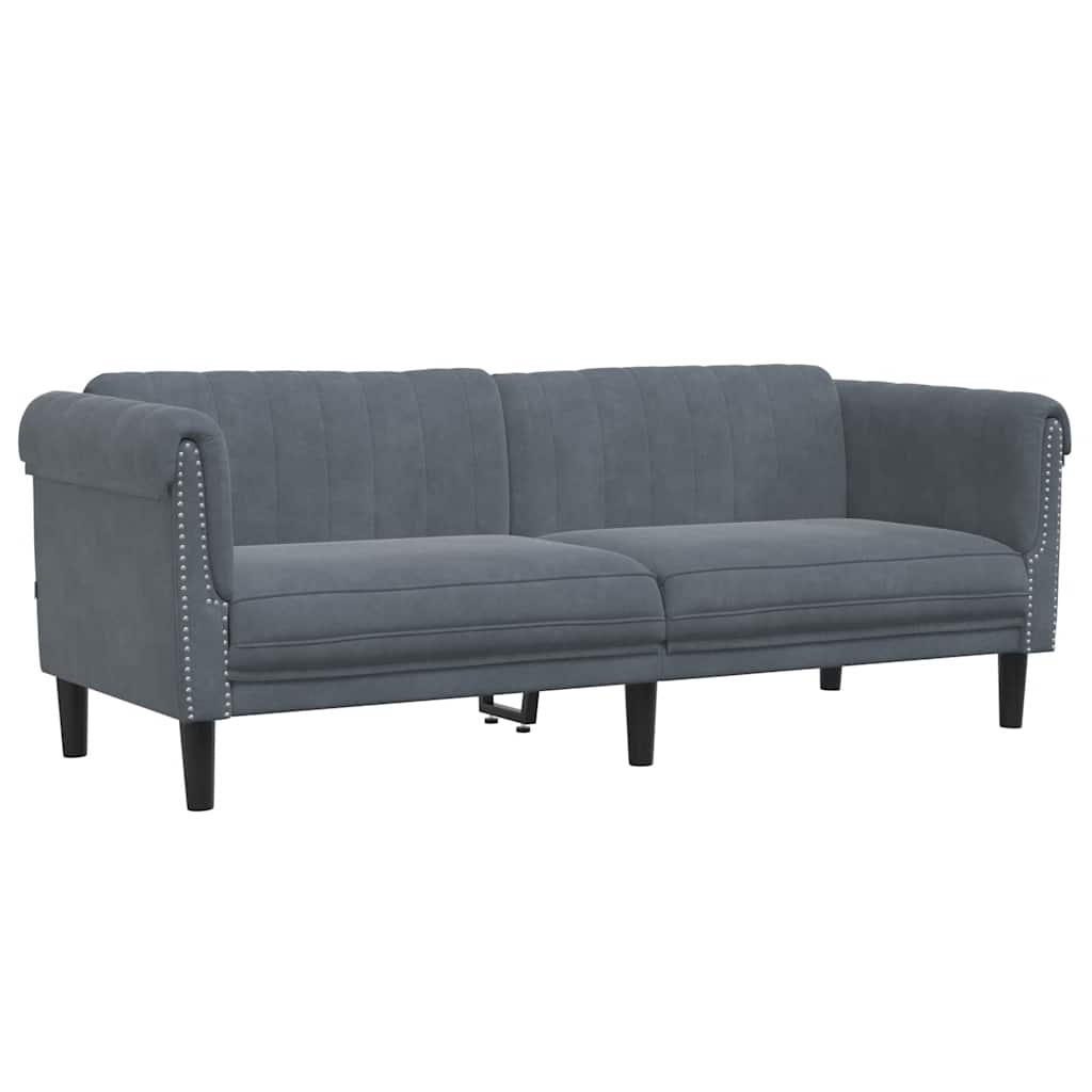 3-dijelni set sofa tamnosivi baršunasti Siva
