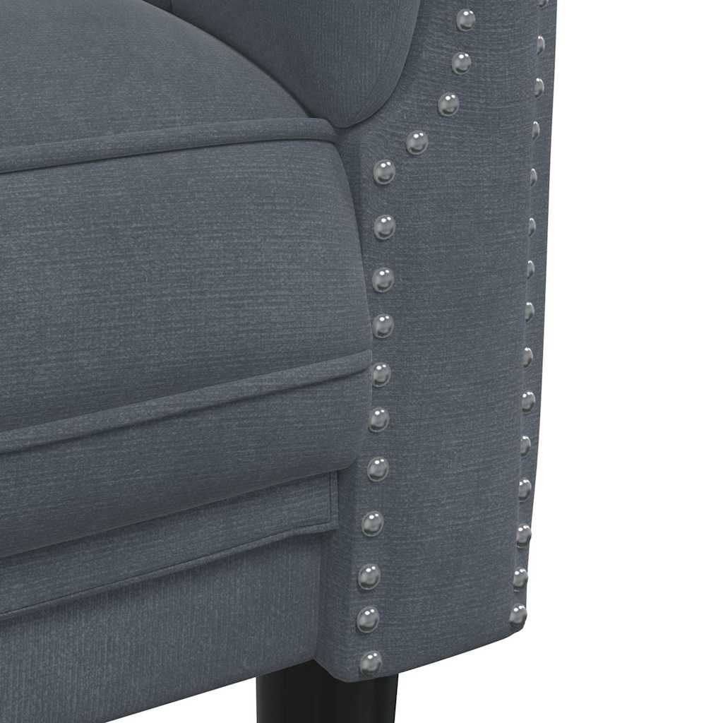 3-dijelni set sofa tamnosivi baršunasti Siva