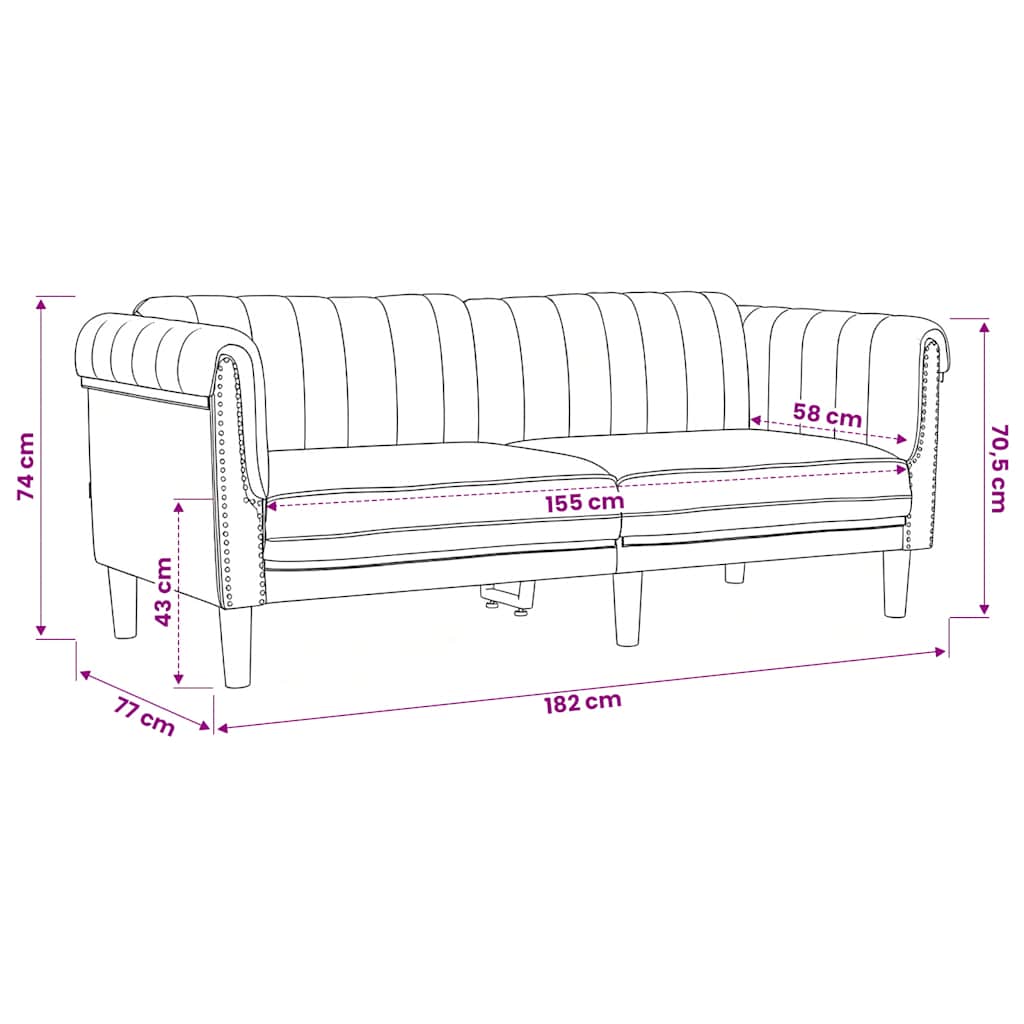 3-dijelni set sofa tamnosivi baršunasti Siva