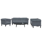 3-dijelni set sofa tamnosivi baršunasti Siva
