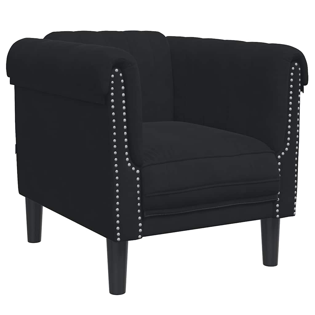3-dijelni set sofa crni baršunasti