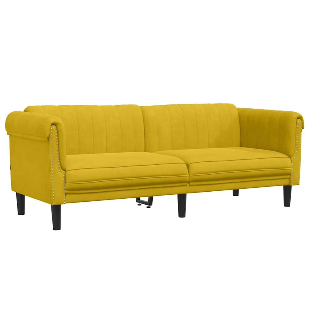 2-dijelni set sofa žuti baršunasti