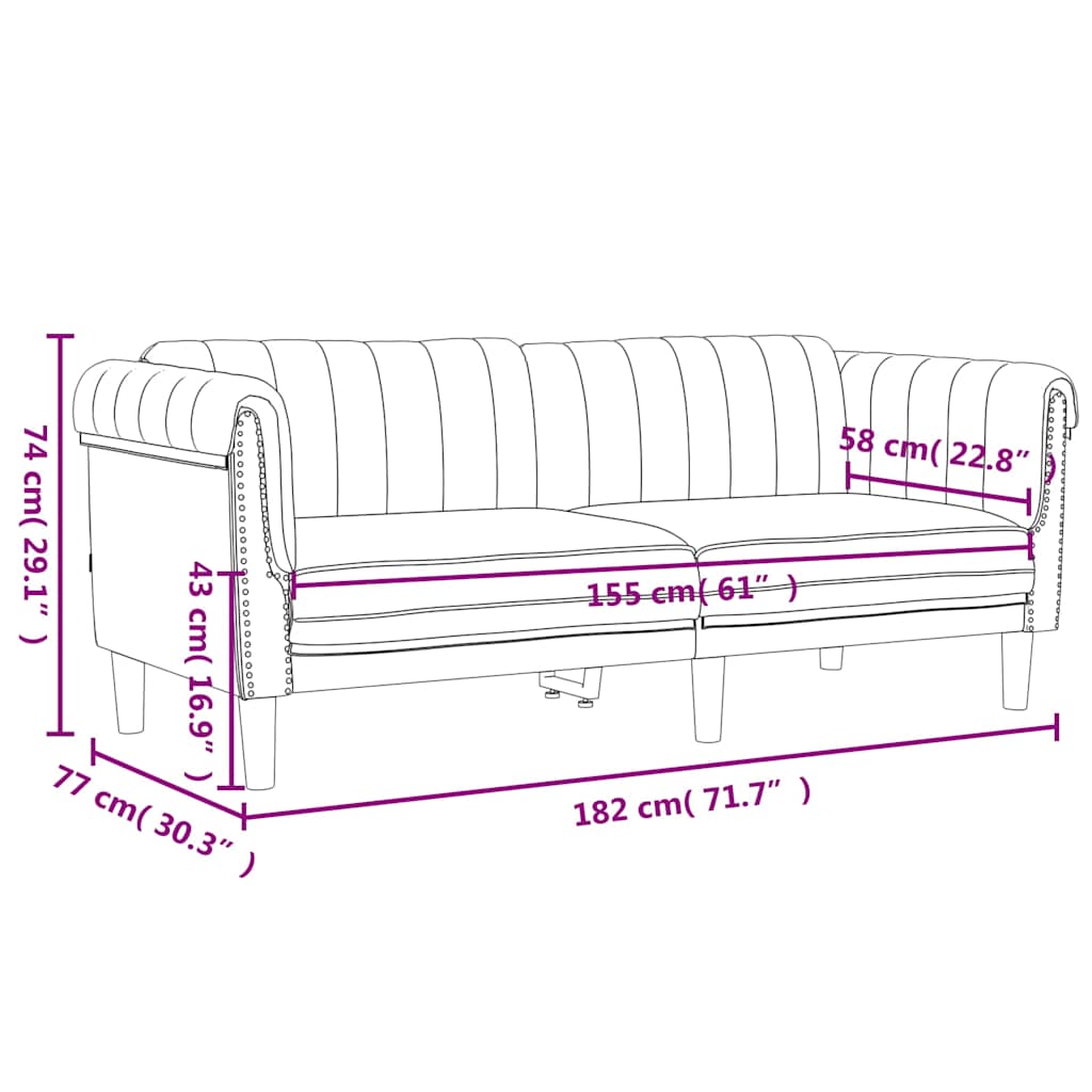 2-dijelni set sofa žuti baršunasti