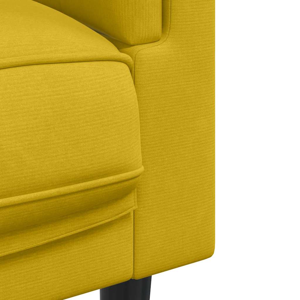 3-dijelni set sofa s jastucima žuti baršunasti Žuta