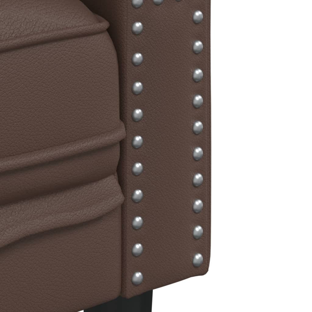 Chesterfield garnitura od 3 dijela, smeđa, umjetna koža