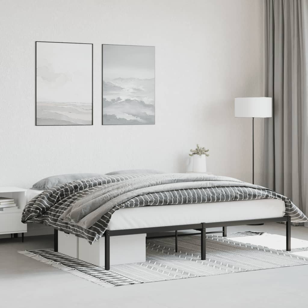 Metalni okvir za krevet crni 180x200 cm