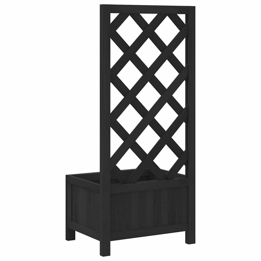 Sadilica s rešetkom crna 40x30x90 cm od masivne jelovine