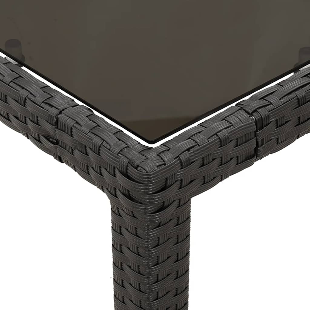5-dijelni vrtni blagovaonski set s jastucima od poliratana crni Crna 90 cm table length