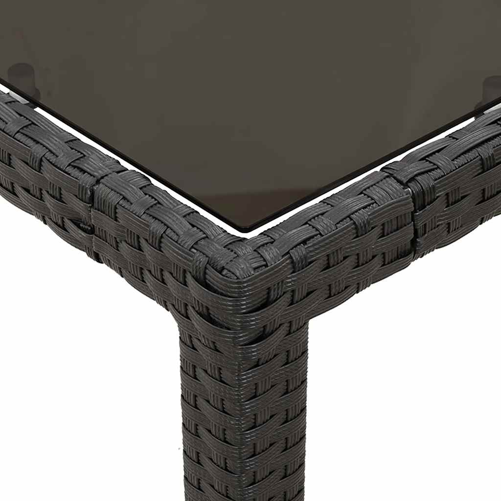 5-dijelni vrtni blagovaonski set s jastucima od poliratana crni Crna 150 cm table length