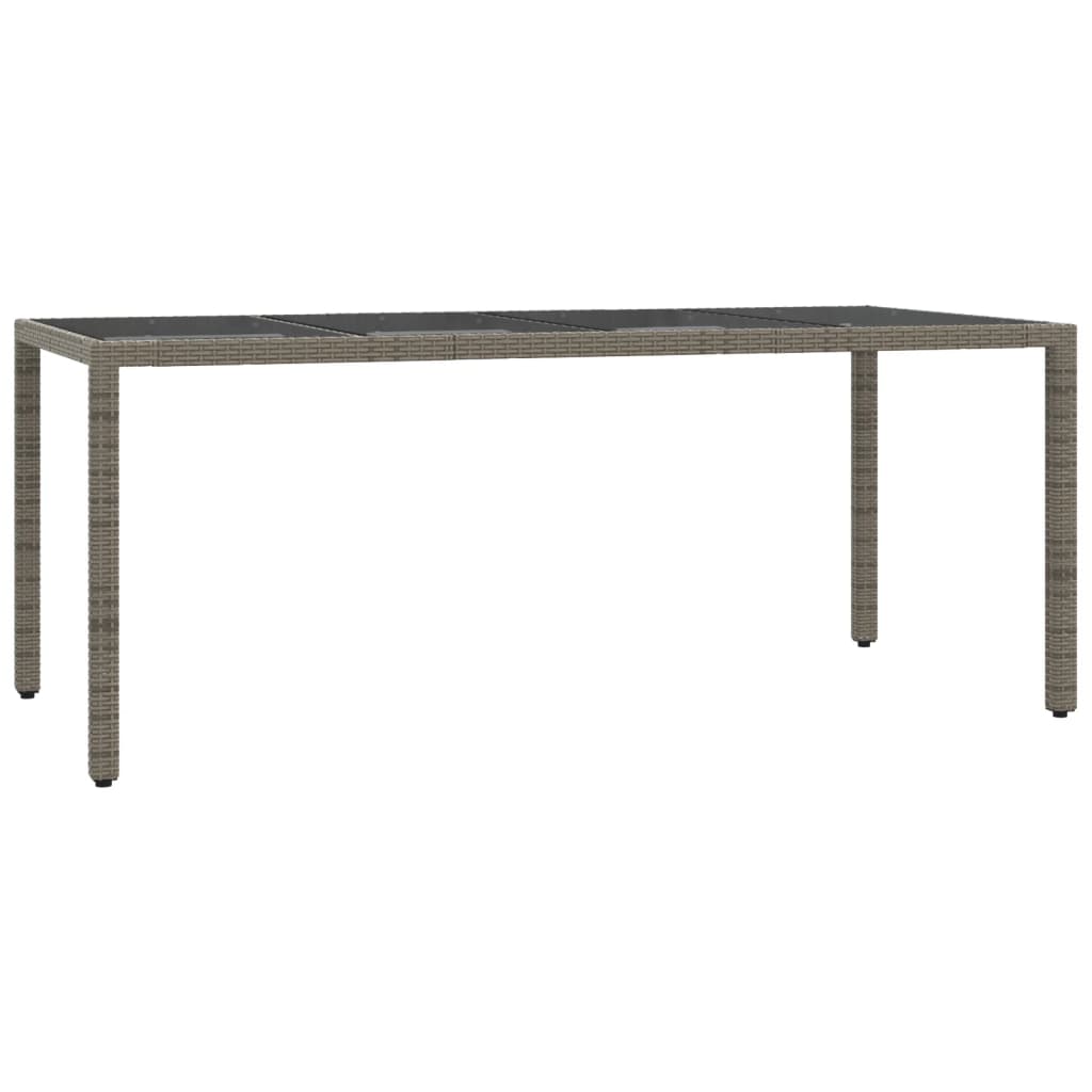 7-dijelni vrtni blagovaonski set sivi od poliratana Siva 190 cm table length