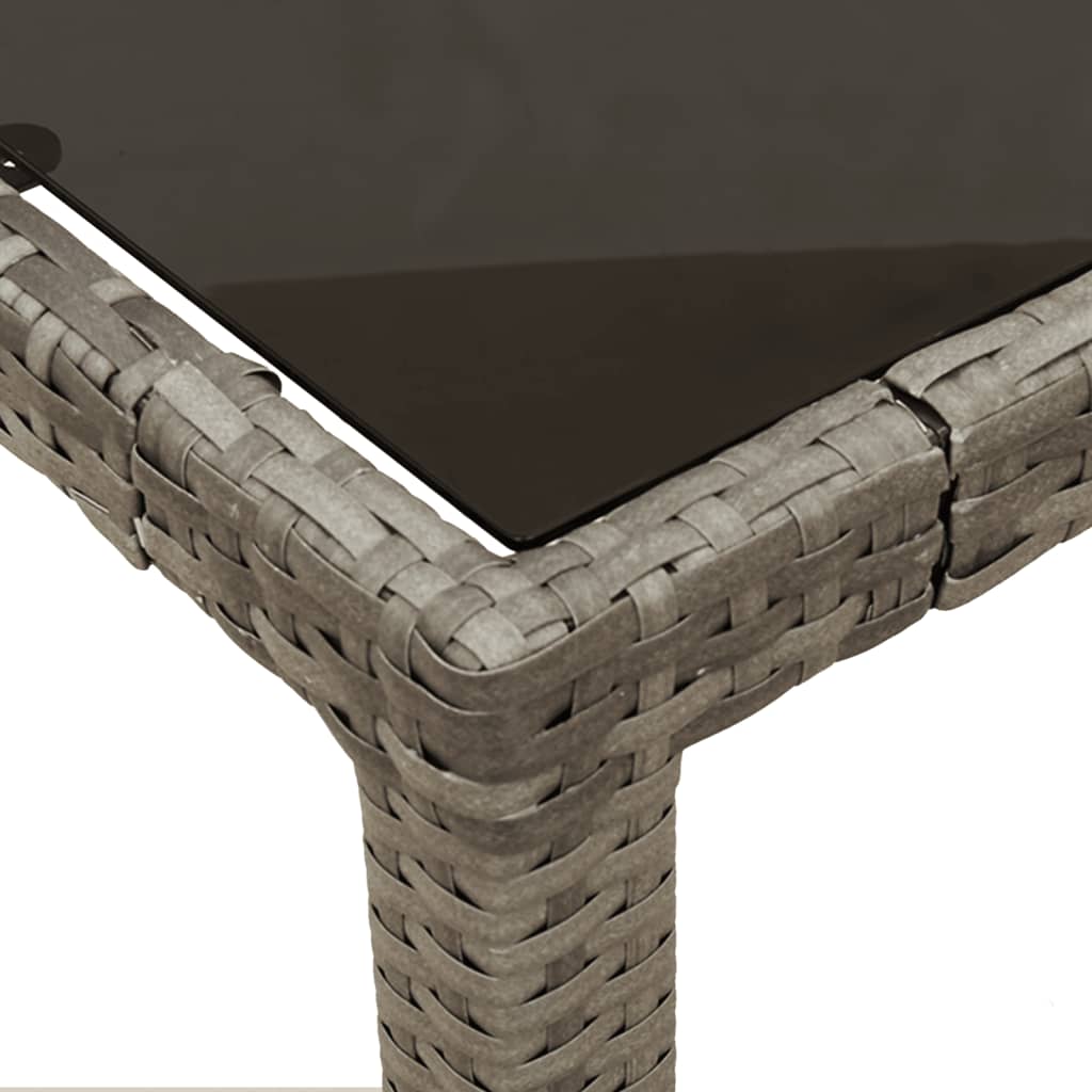 7-dijelni vrtni blagovaonski set sivi od poliratana Siva 190 cm table length