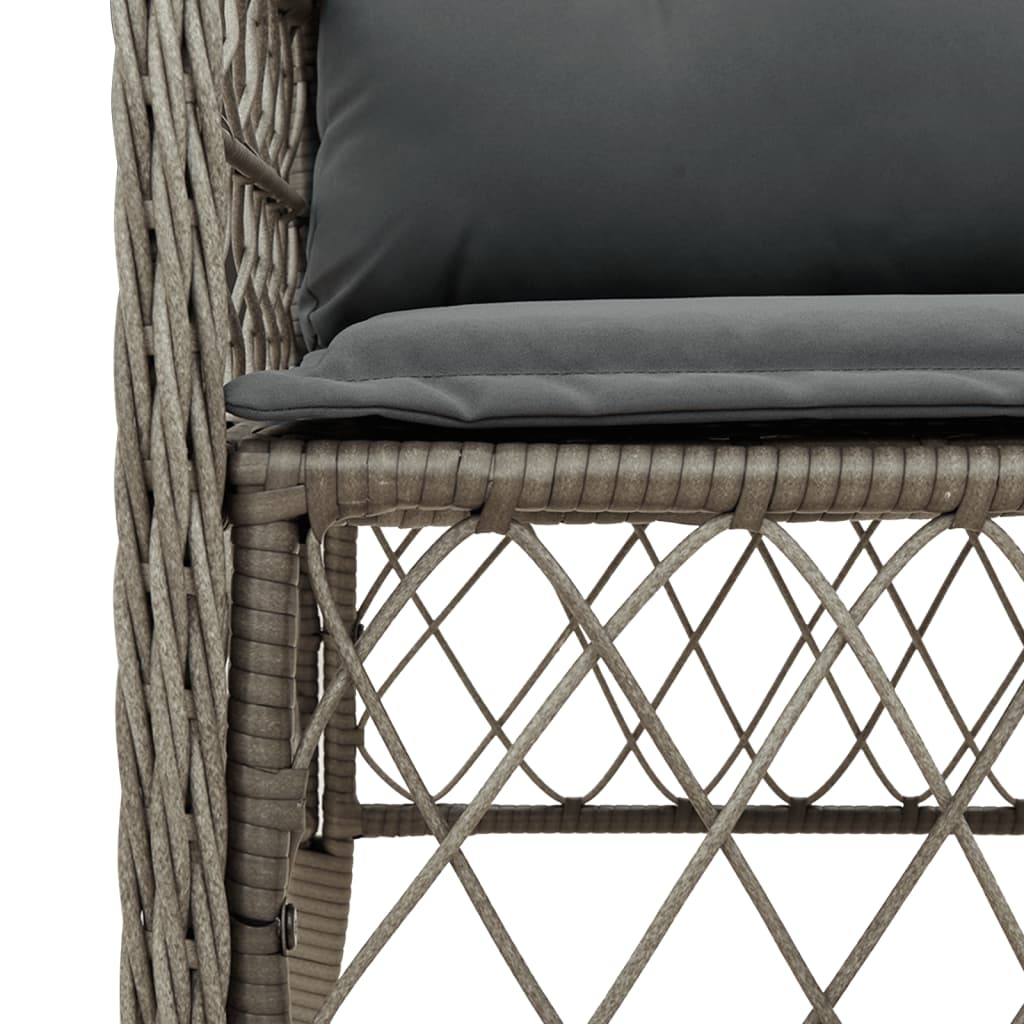 5-dijelni vrtni blagovaonski set sivi od poliratana Siva 150 cm table length
