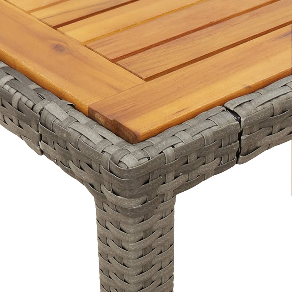 5-dijelni vrtni blagovaonski set sivi od poliratana Siva 150 cm table length