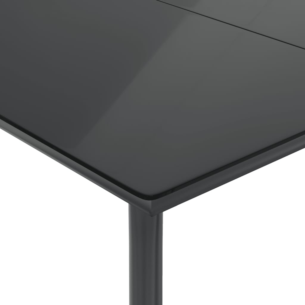3-dijelni bistro set s jastucima crni od poliratana Crna 80 cm table length