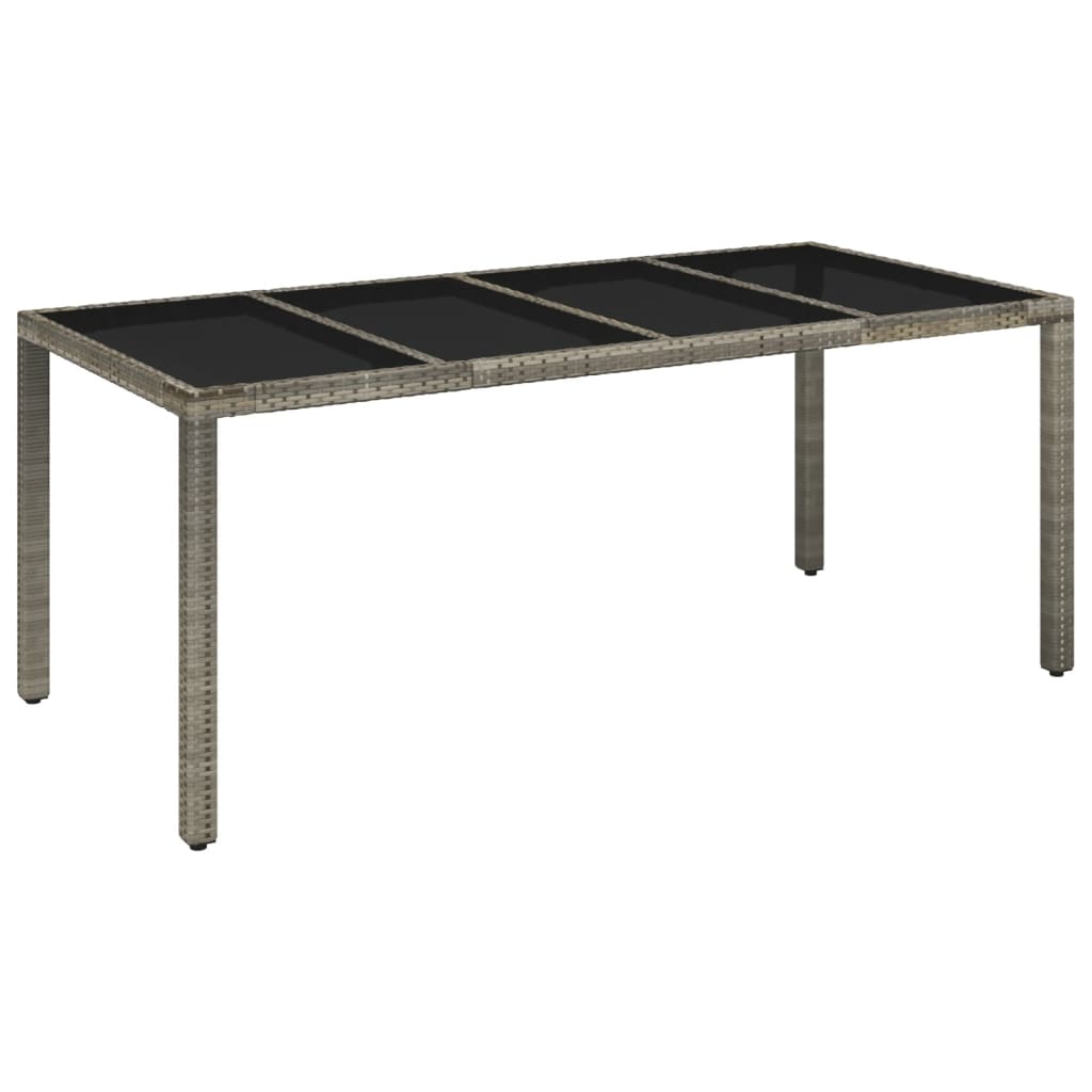 9-dijelni vrtni blagovaonski set sivi od poliratana Siva 190 cm table length