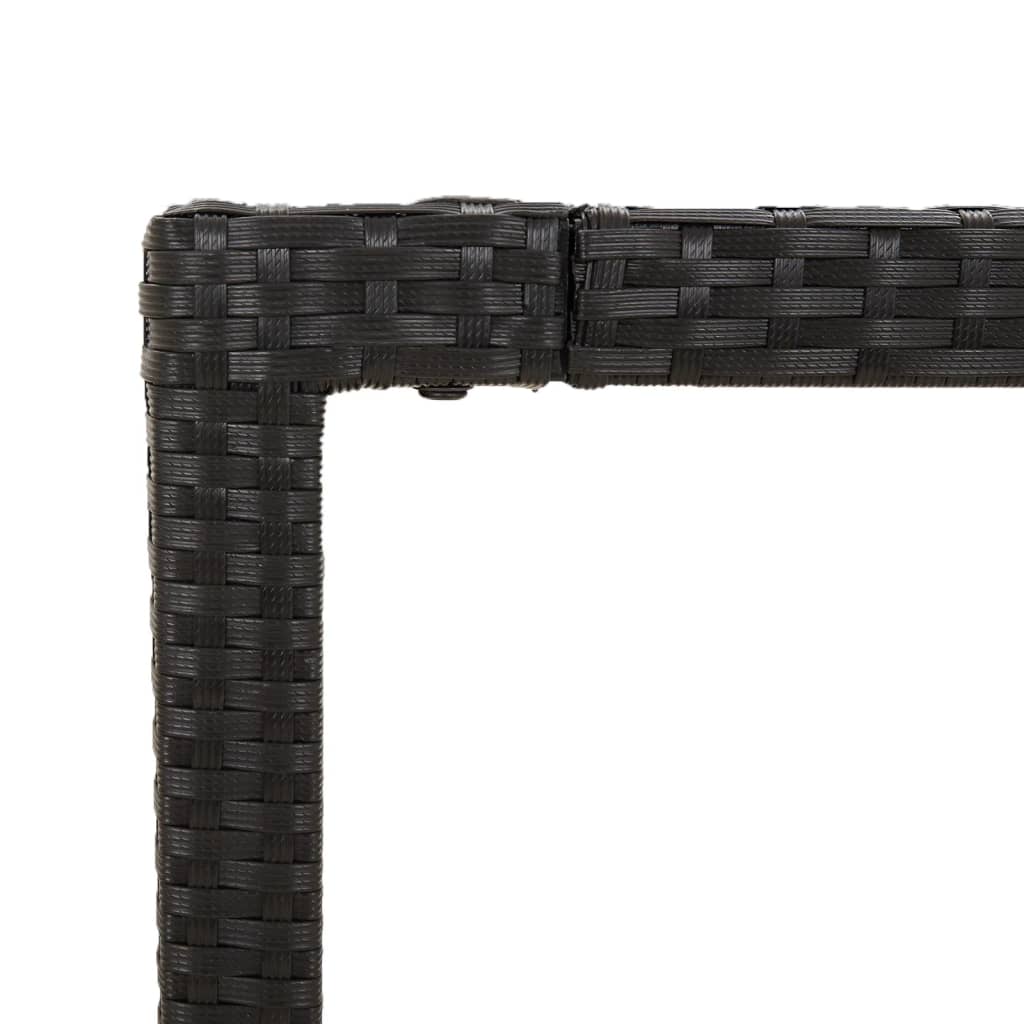 5-dijelni vrtni blagovaonski set s jastucima od poliratana crni Crna Dužina stola 90 cm